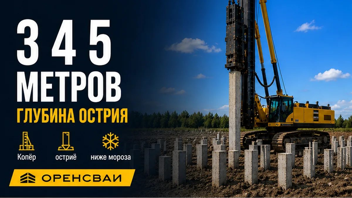 Длина забивных ЖБ свай 3, 4 и 5 м и глубина острия ниже промерзания в Оренбуржье