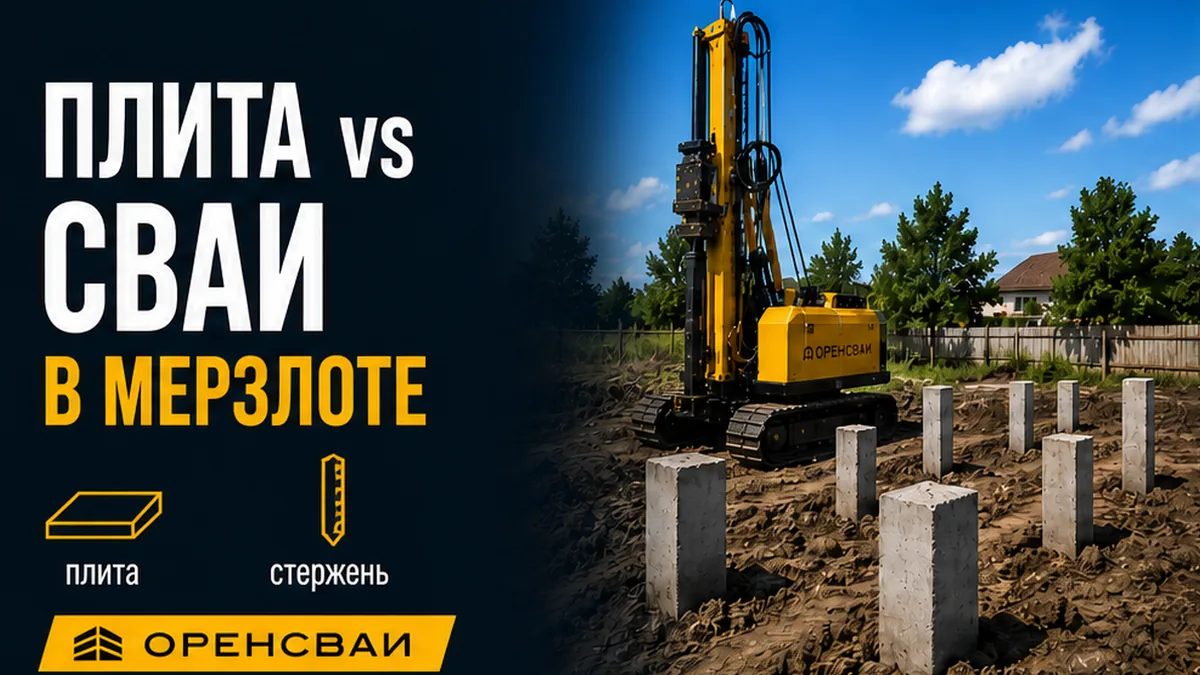 Монолитная плита в зоне промерзания и забивное ЖБ-поле ниже неё: схема для Оренбуржья