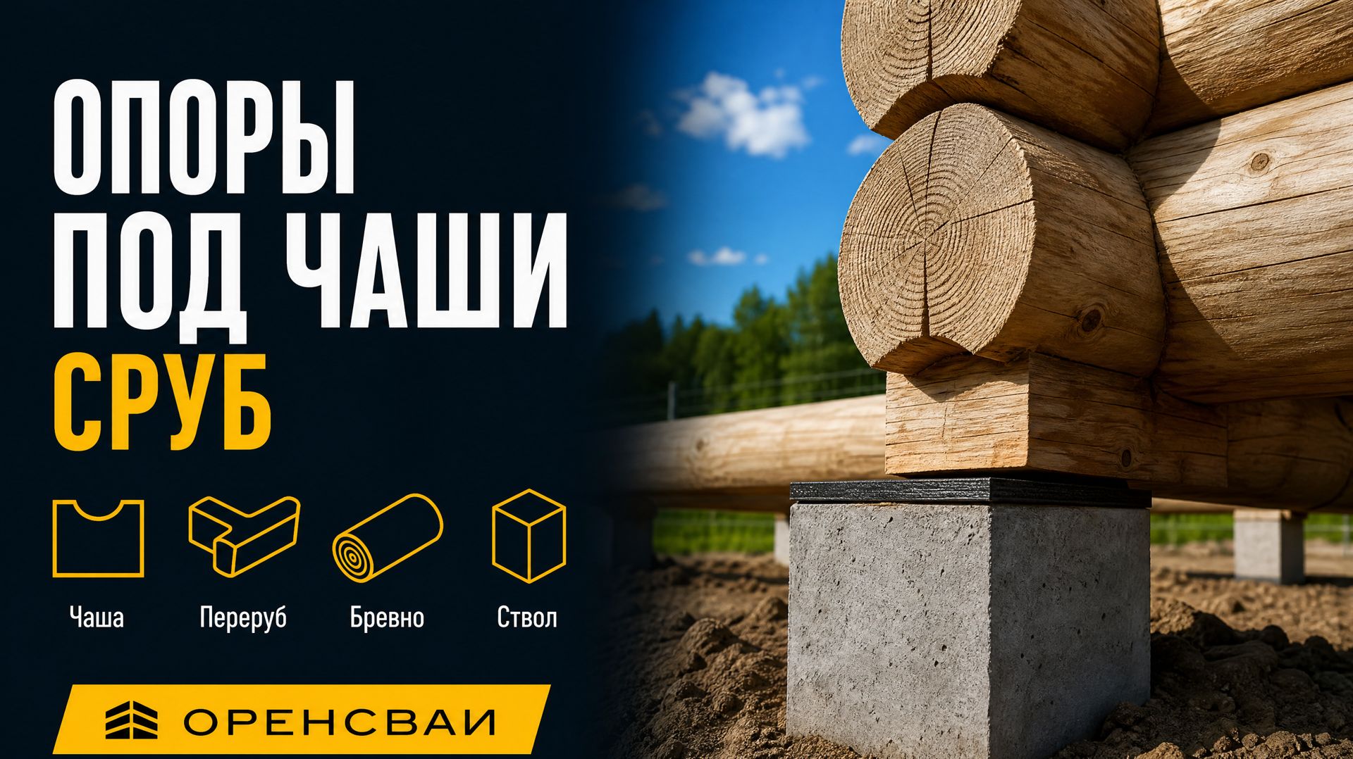 Сруб на забивных сваях: опоры под чаши углов и перерубы, не четыре кола как каркас