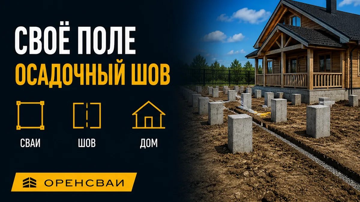 Фундамент под пристройку к деревянному дому: независимое поле забивных свай и осадочный шов