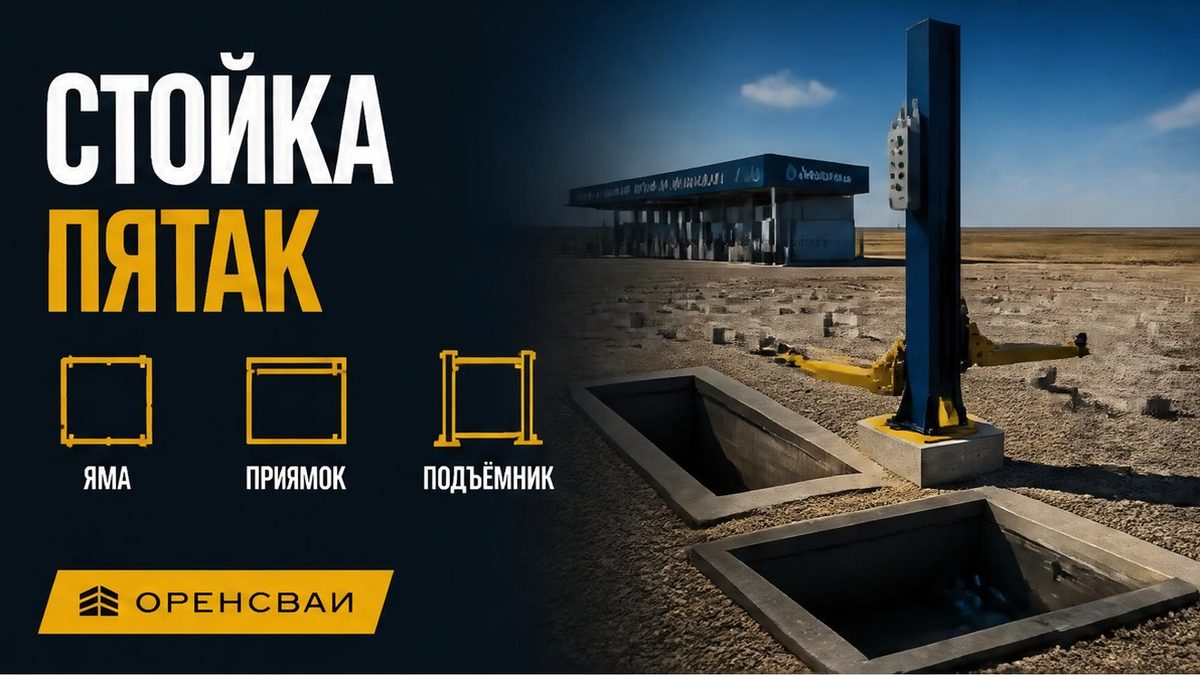 Фундамент под автомойку и автосервис: стойка подъёмника, смотровая яма и приямок на свайном поле