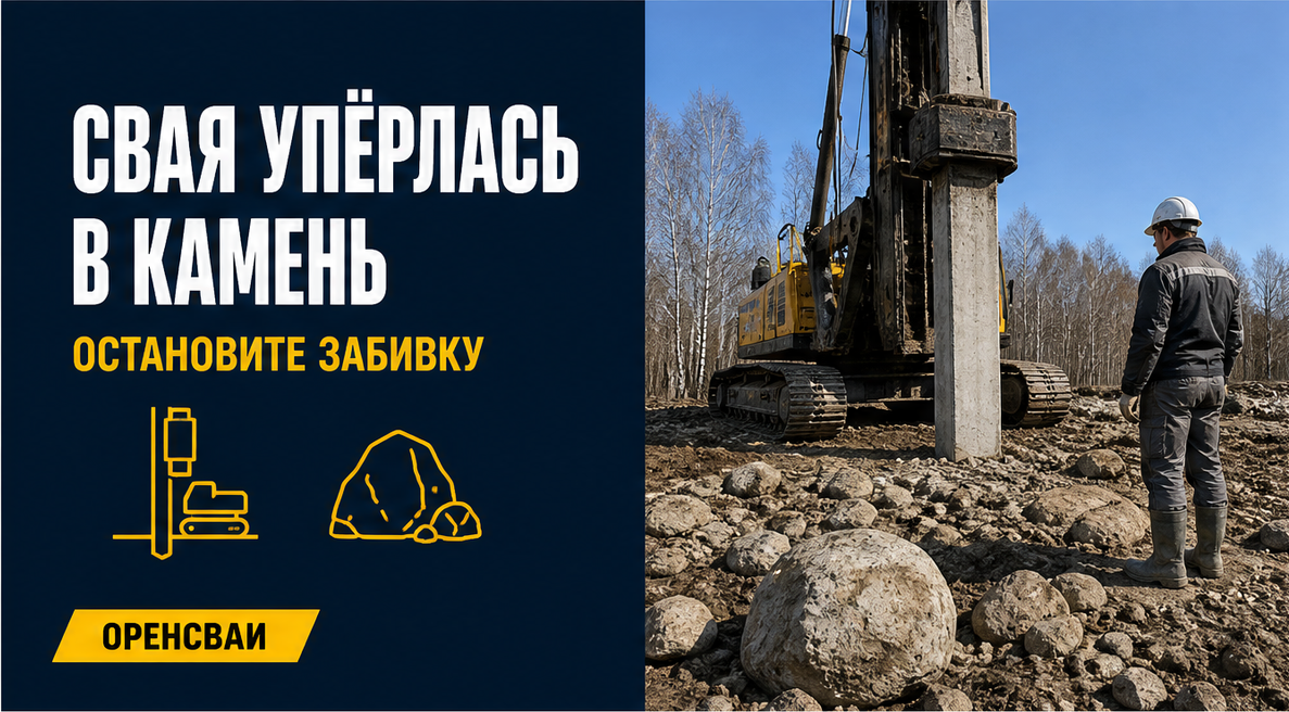 Что делать, если забивная свая наткнулась на гранитный валун или скалу