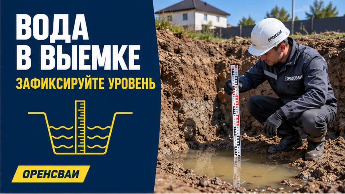 Фиксация признаков воды и слабого грунта в выемке