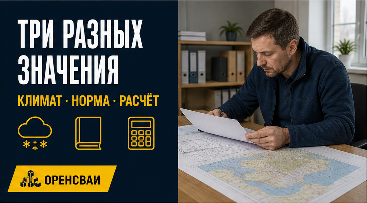 Инженер сопоставляет климатические и проектные данные о промерзании