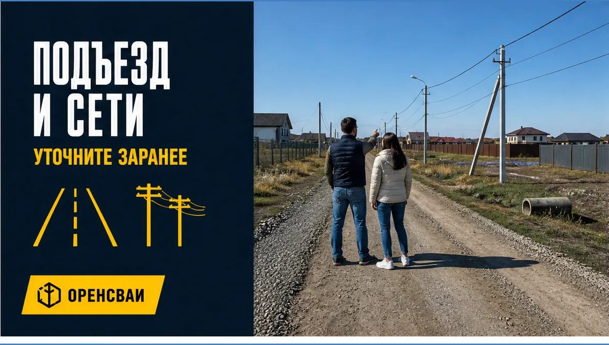 Осмотр подъезда и доступности инженерных сетей на участке