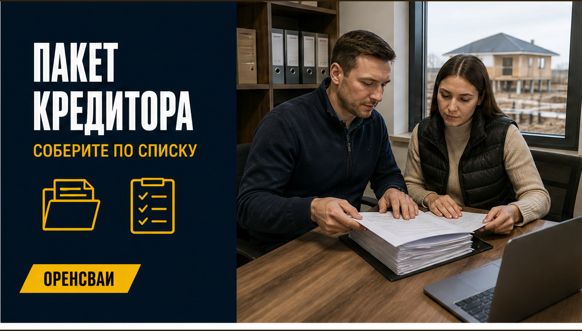 Заказчик и менеджер проверяют папку с документами для ипотечного кредитора в офисе рядом со стройплощадкой