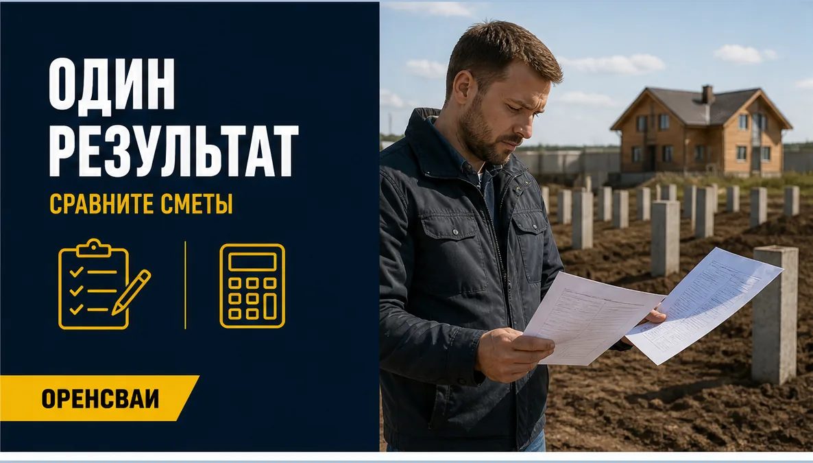 Заказчик сопоставляет сметы двух вариантов устройства фундамента на стройплощадке
