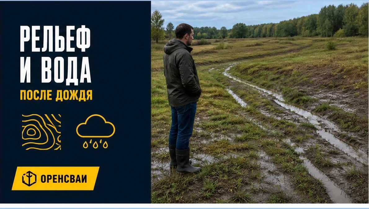 Оценка рельефа и поверхностного стока воды на участке