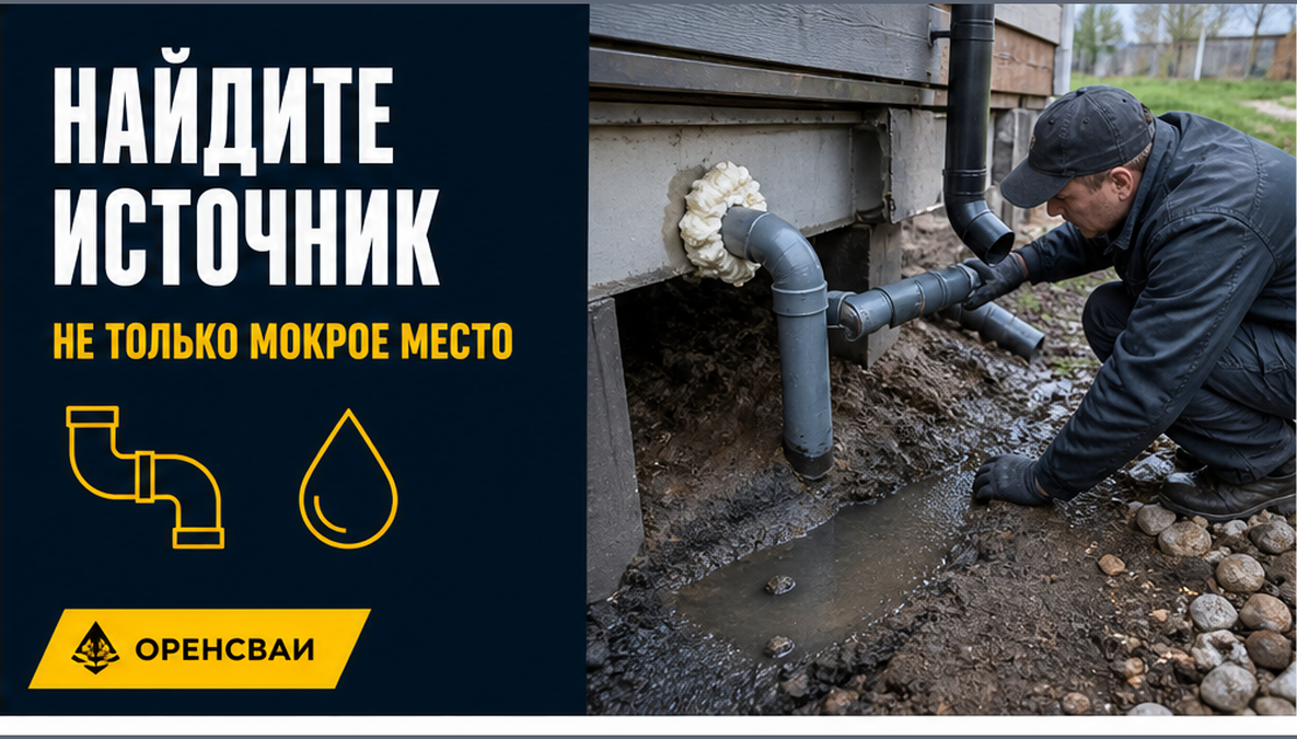 Источник сырости под домом на сваях ищут отдельно от мокрого участка