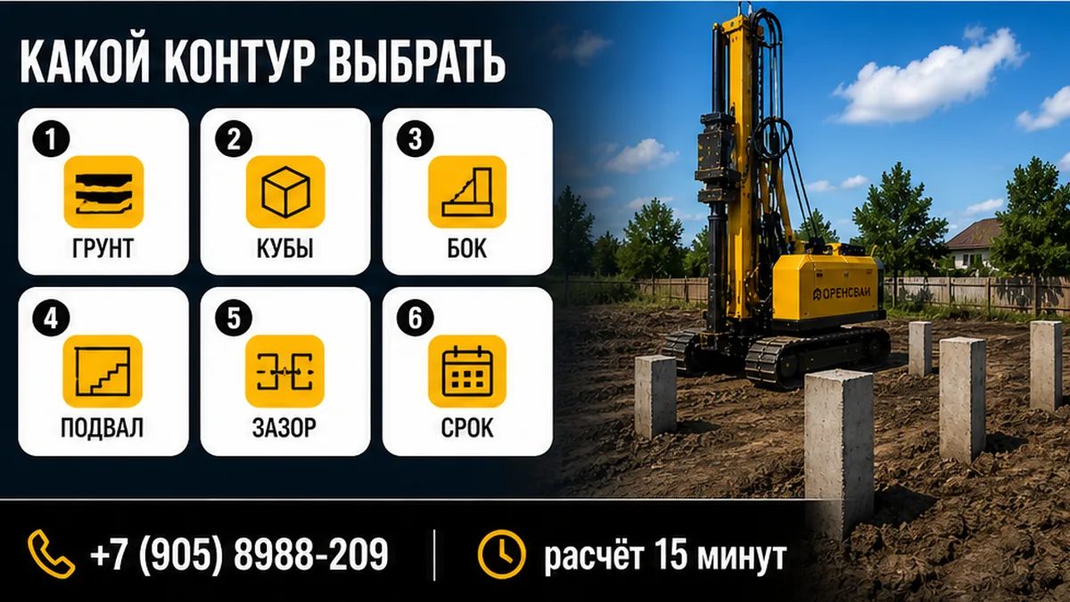 Шесть шагов выбора: грунт, земляные, касательные, подвал, зазор ростверка, календарь