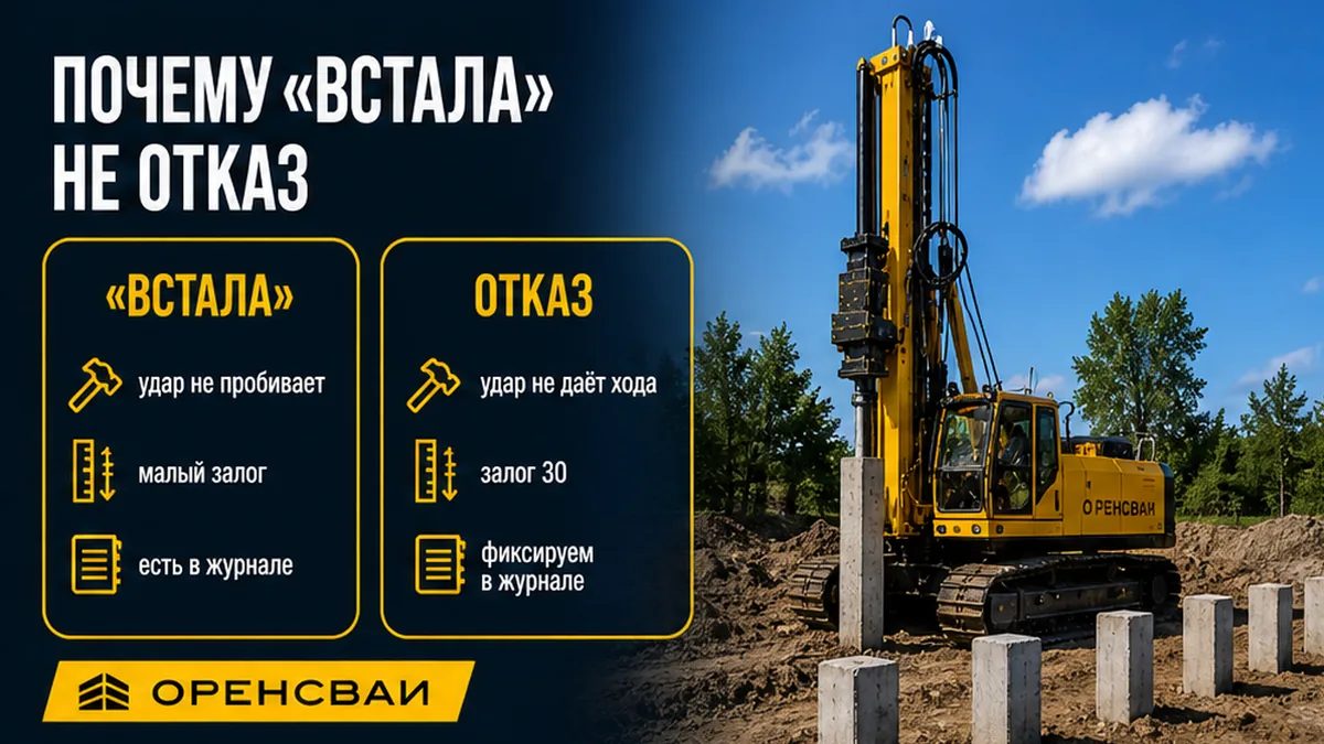 Фактический отказ: миллиметры за удар, а не остановка копра на глаз