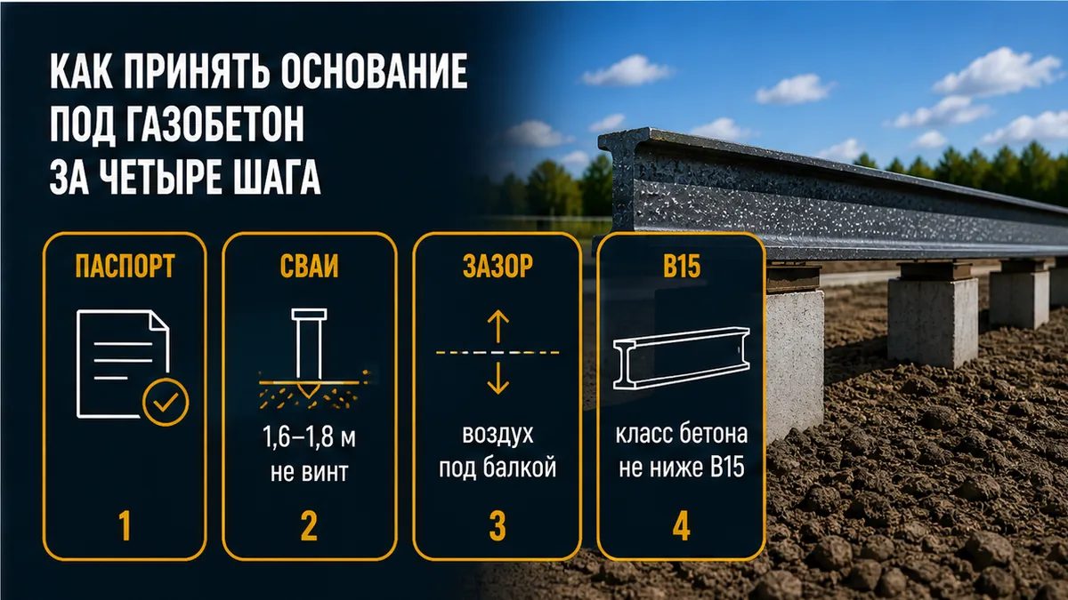 Как принять висячий ростверк под газобетон: зазор и бетон B15