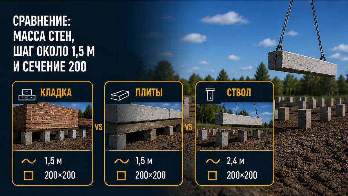 Таблица: что весит полнотелый плюс плиты, какой шаг нельзя копировать, признак срыва