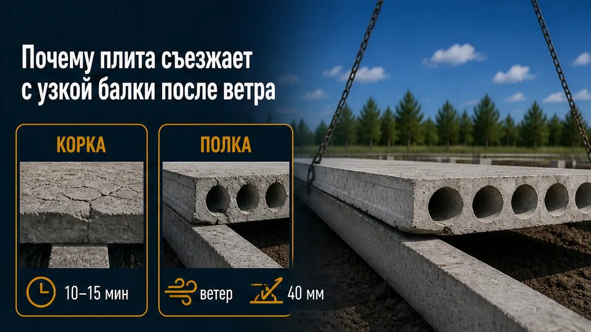 Туман и ветер 19.09.2026: корка раствора на полке висячего ростверка