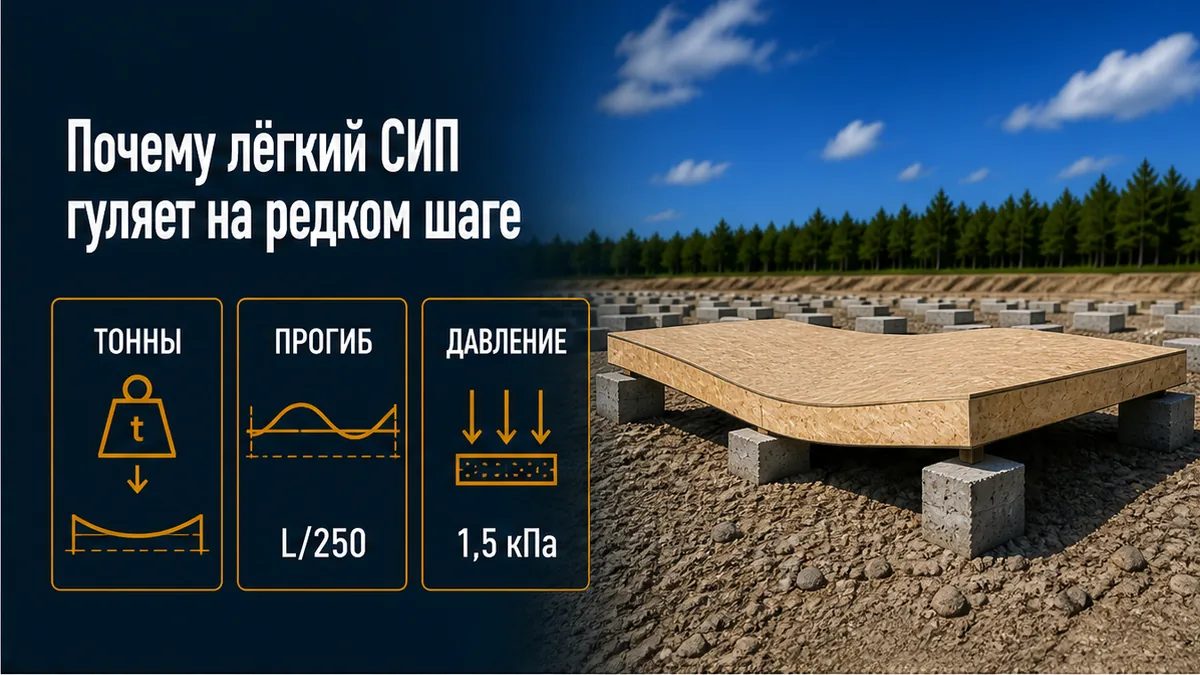 Зыбь СИП-пола: резонанс шага и прогиб пояса, а не запас свай по тоннам