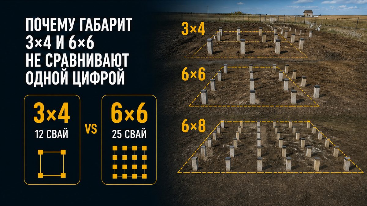 Ориентиры стоимости свайного поля под баню 3х4, 3х6, 4х6 и 6х6
