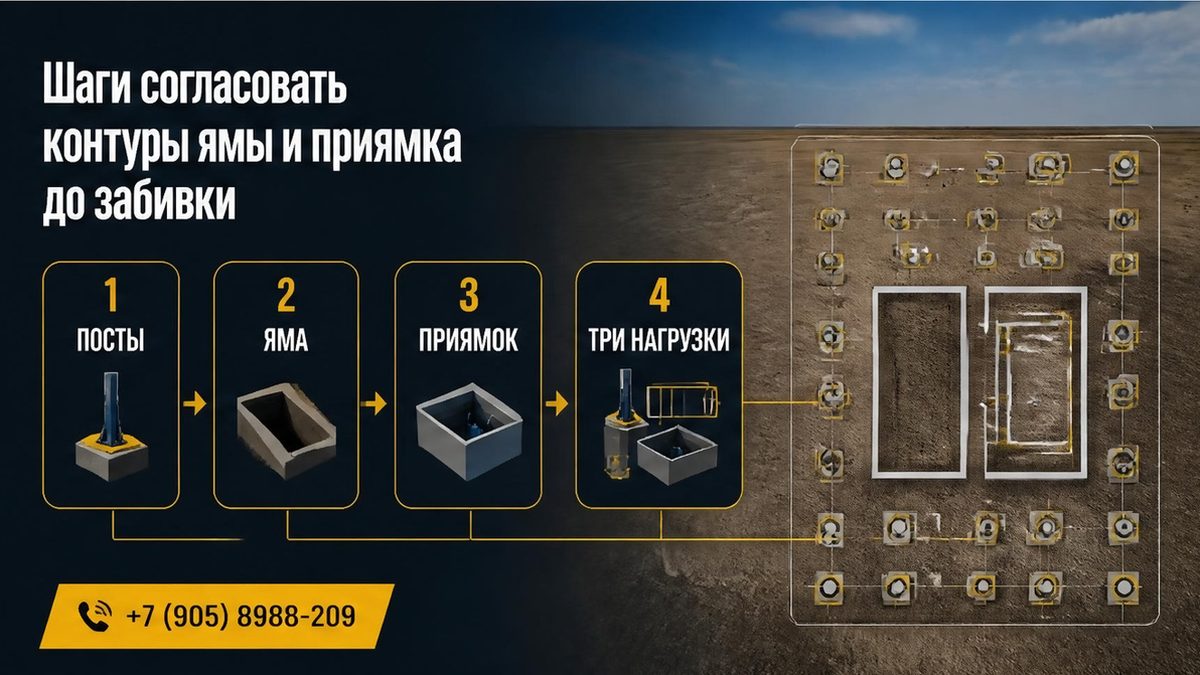 Четыре шага: посты, яма, приямок и три нагрузки до заезда копра