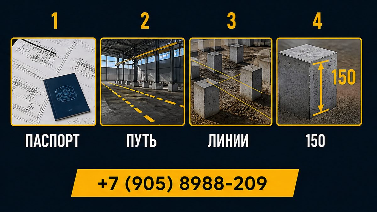 Четыре шага до монтажа: паспорт, путь крана, две линии свай и сечение 150