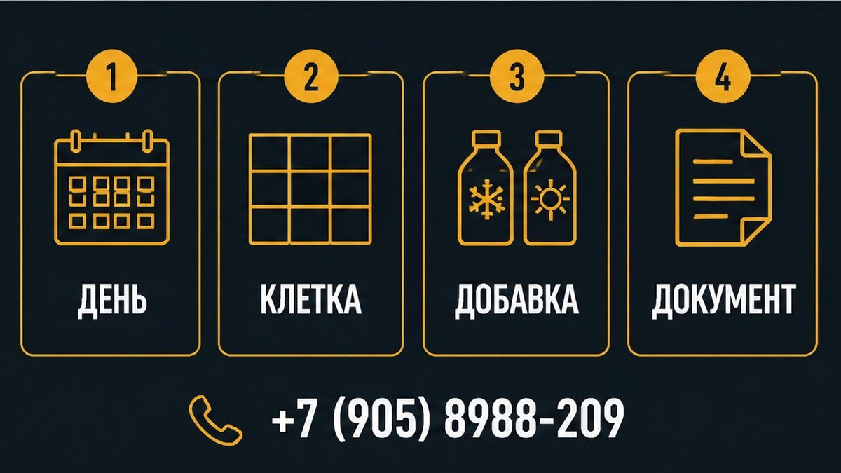Шаги: день заливки, клетка модуля, вид добавки, документ отпускной прочности