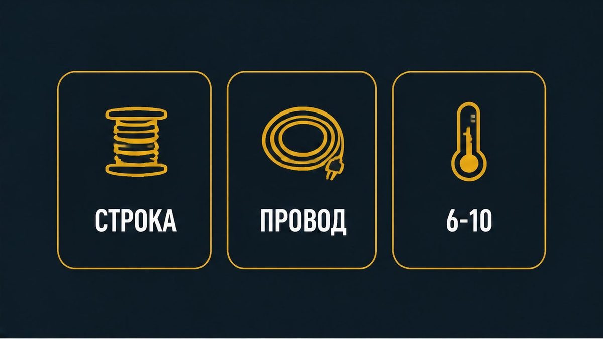 Нагревательные провода стоят в строке свайного ростверка модуля 6-10